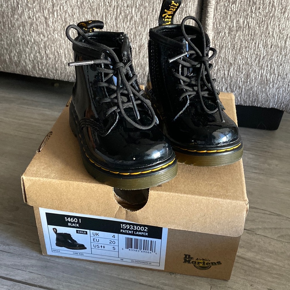 Size 4 Toddler Dr. Martian’s Black Patten Leather